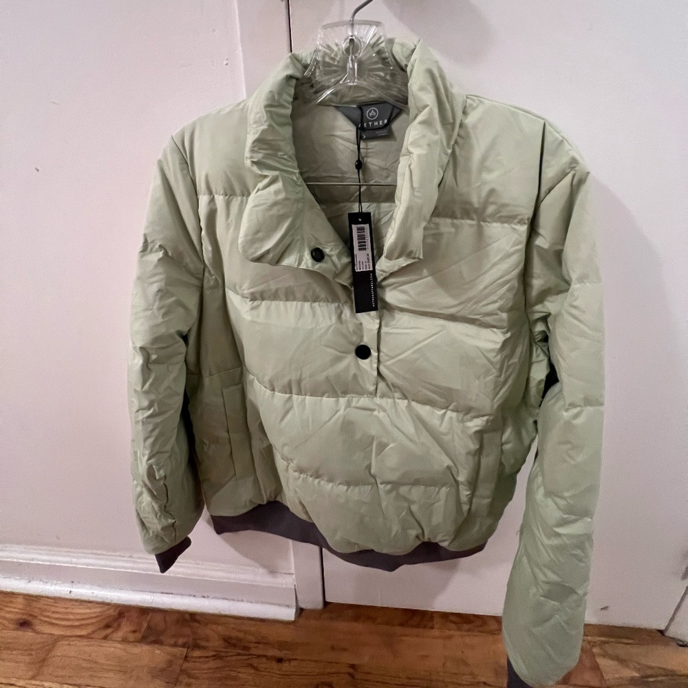 AETHER “Anton Anorak” Puffer Jacket – Foam / Pale Green, Size S